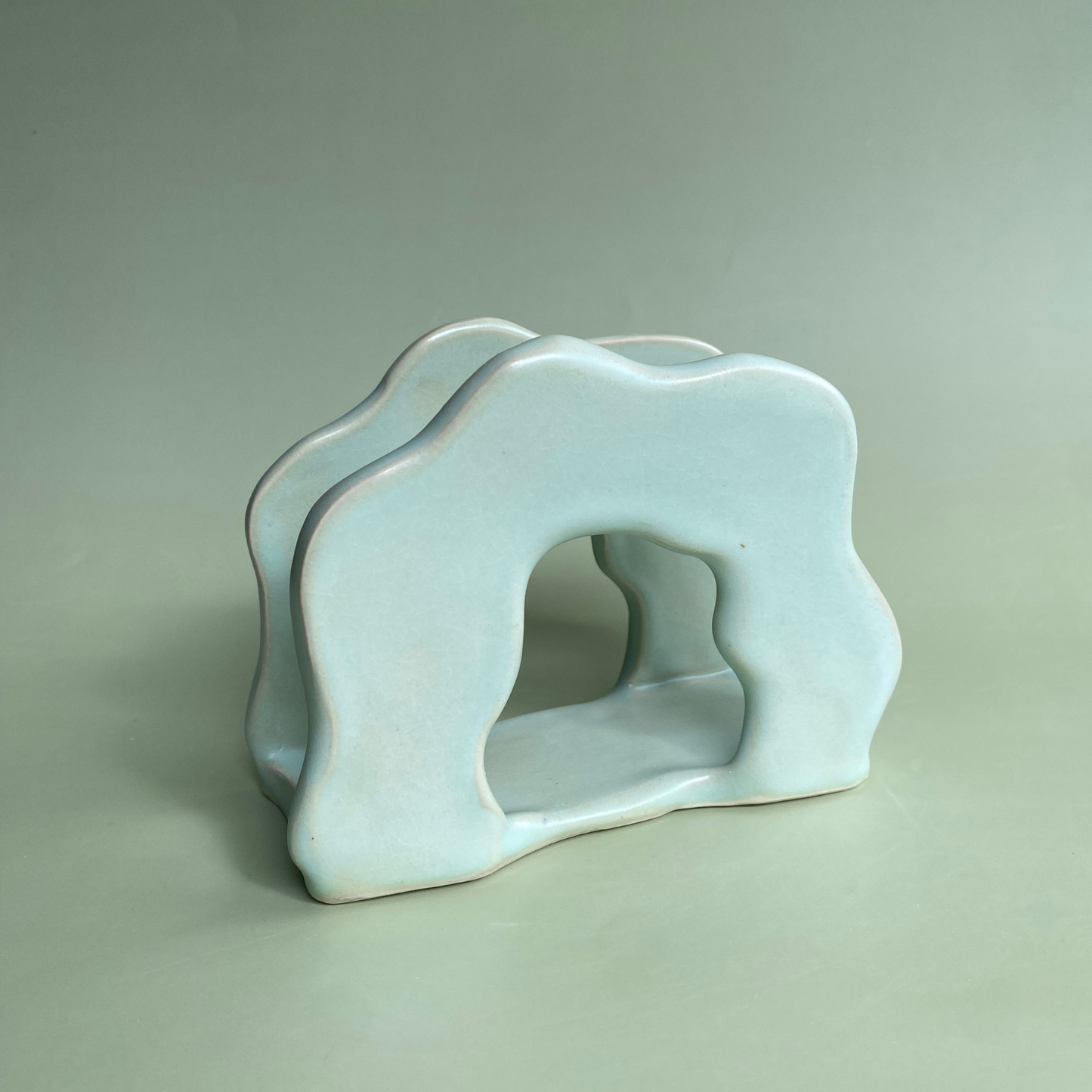 Wavy Napkin Holder in Lichen (4)