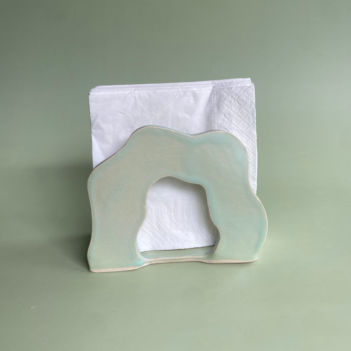 Wavy Napkin Holder in Lichen (1)