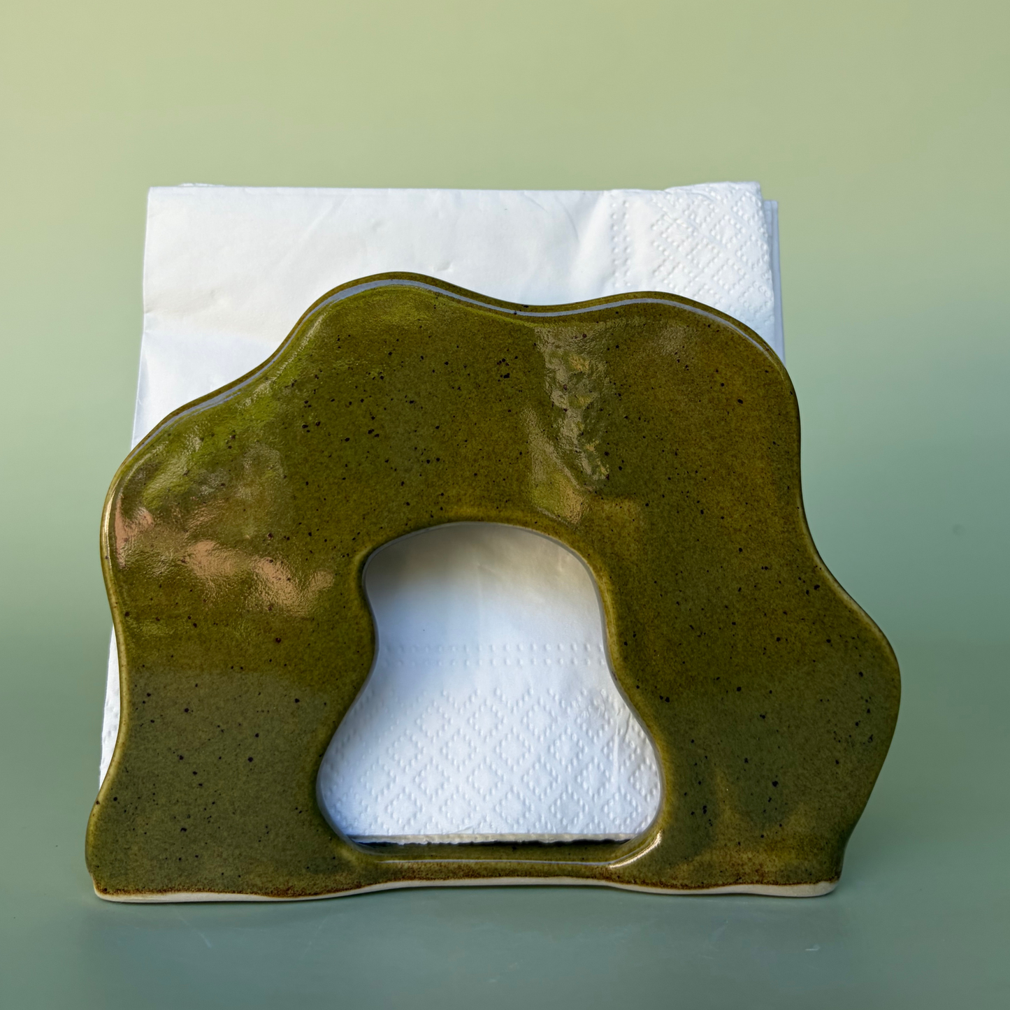 Wavy Napkin Holder in Capers (2)