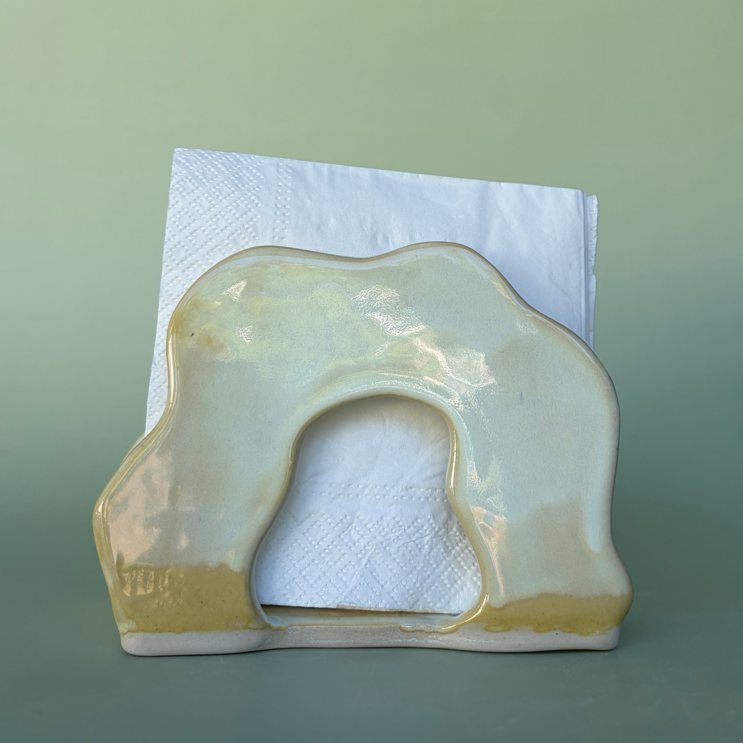 Wavy Napkin Holder in Custard (3)