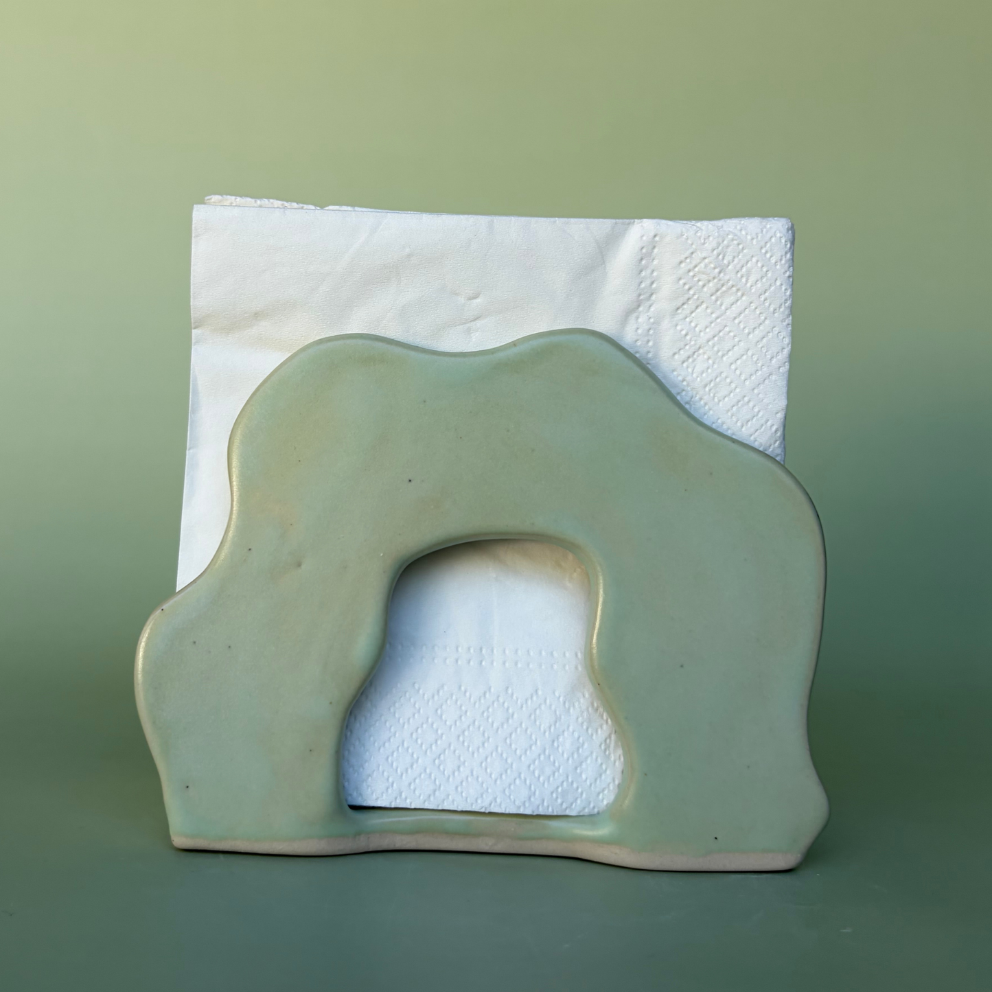 Wavy Napkin Holder in Lichen (3)