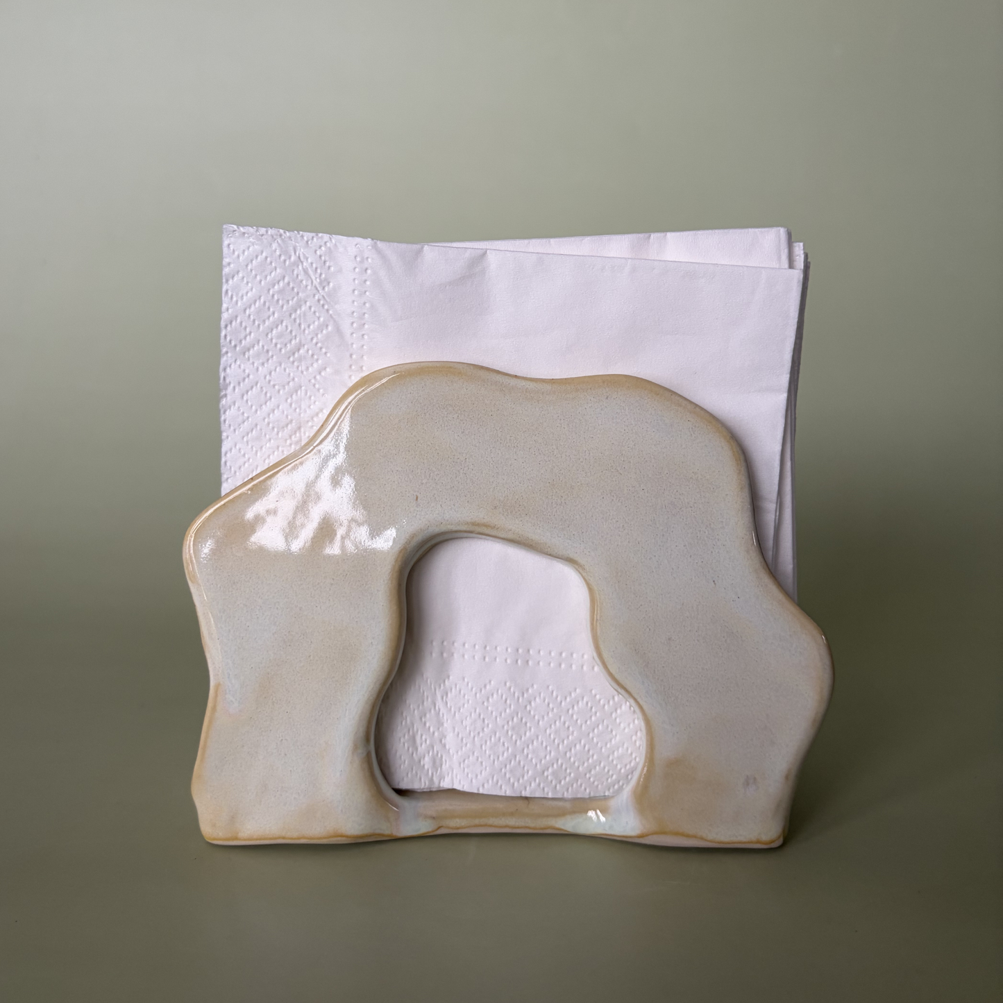 Wavy Napkin Holder in Custard