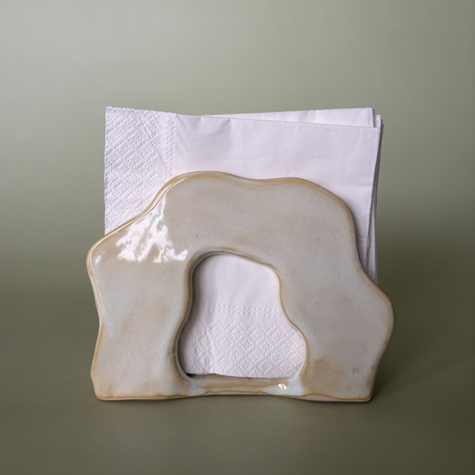 Wavy Napkin Holder in Custard