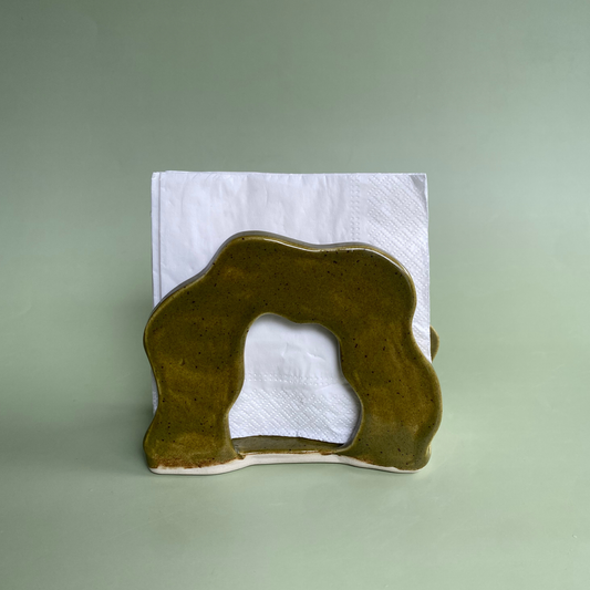 Wavy Napkin Holder in Capers (1)