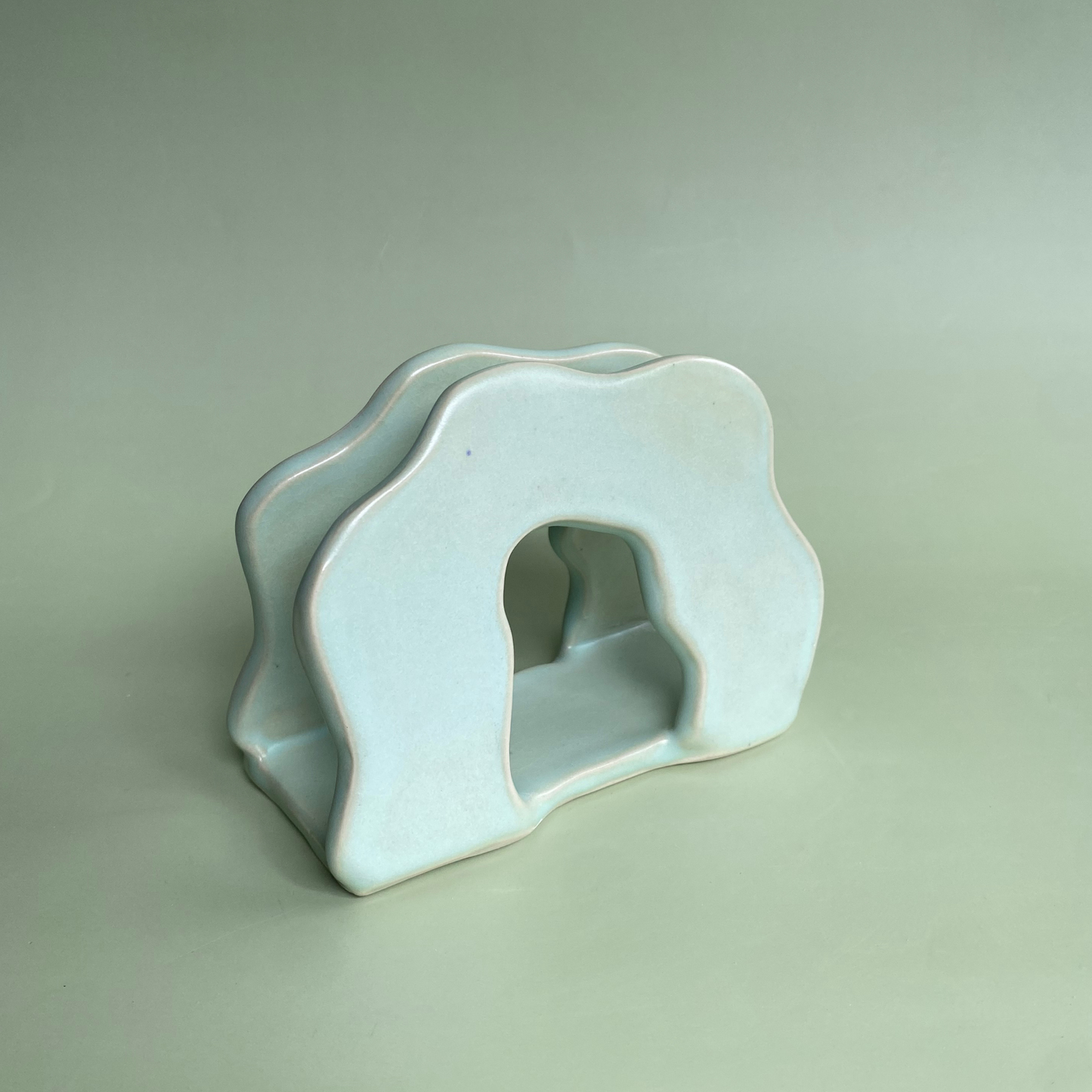 Wavy Napkin Holder in Lichen (3)
