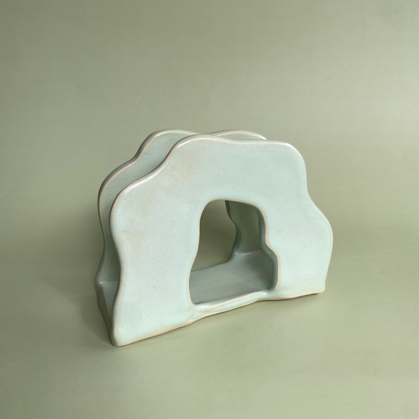 Wavy Napkin Holder in Lichen (2)