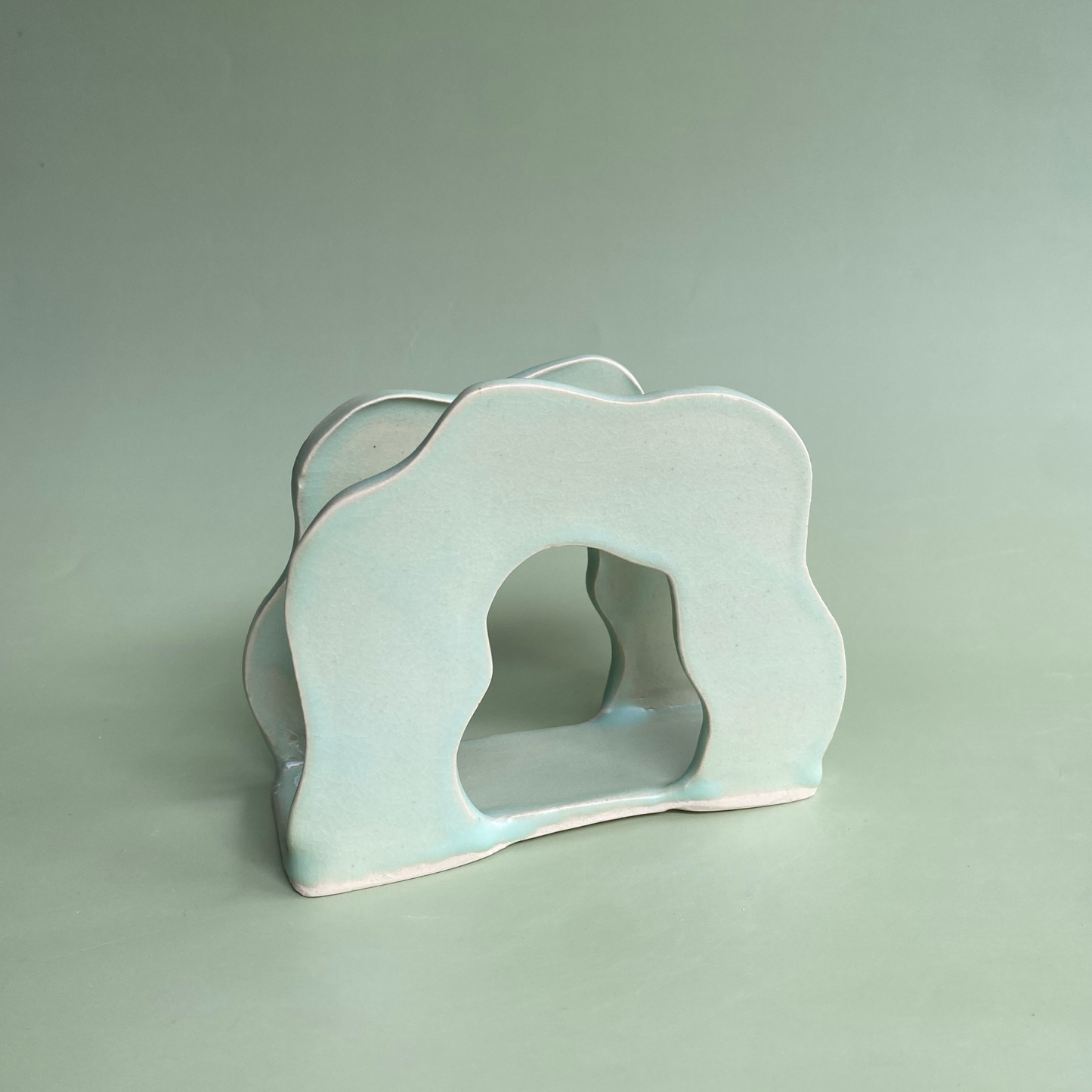 Wavy Napkin Holder in Lichen (1)