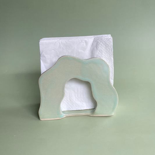 Wavy Napkin Holder in Lichen (1)