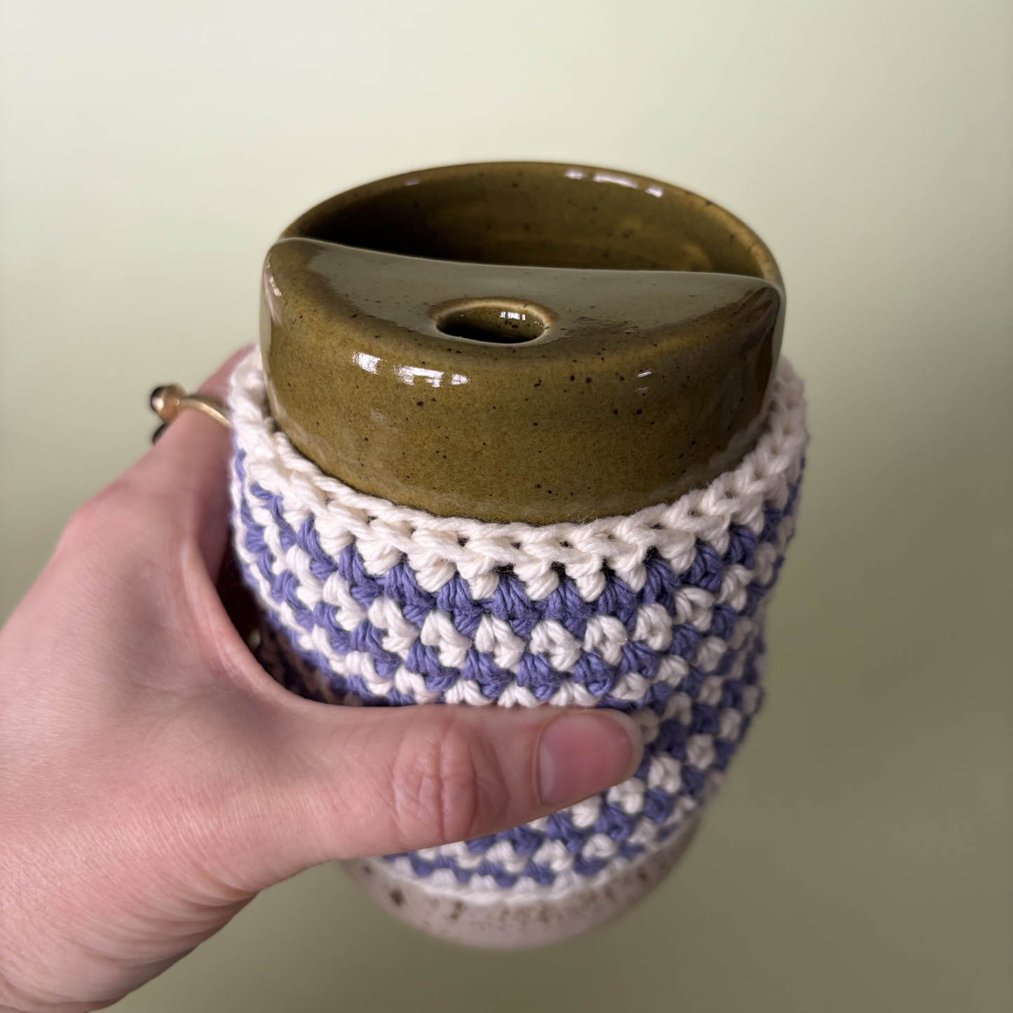 Cup Sleeve in Ube Stripe