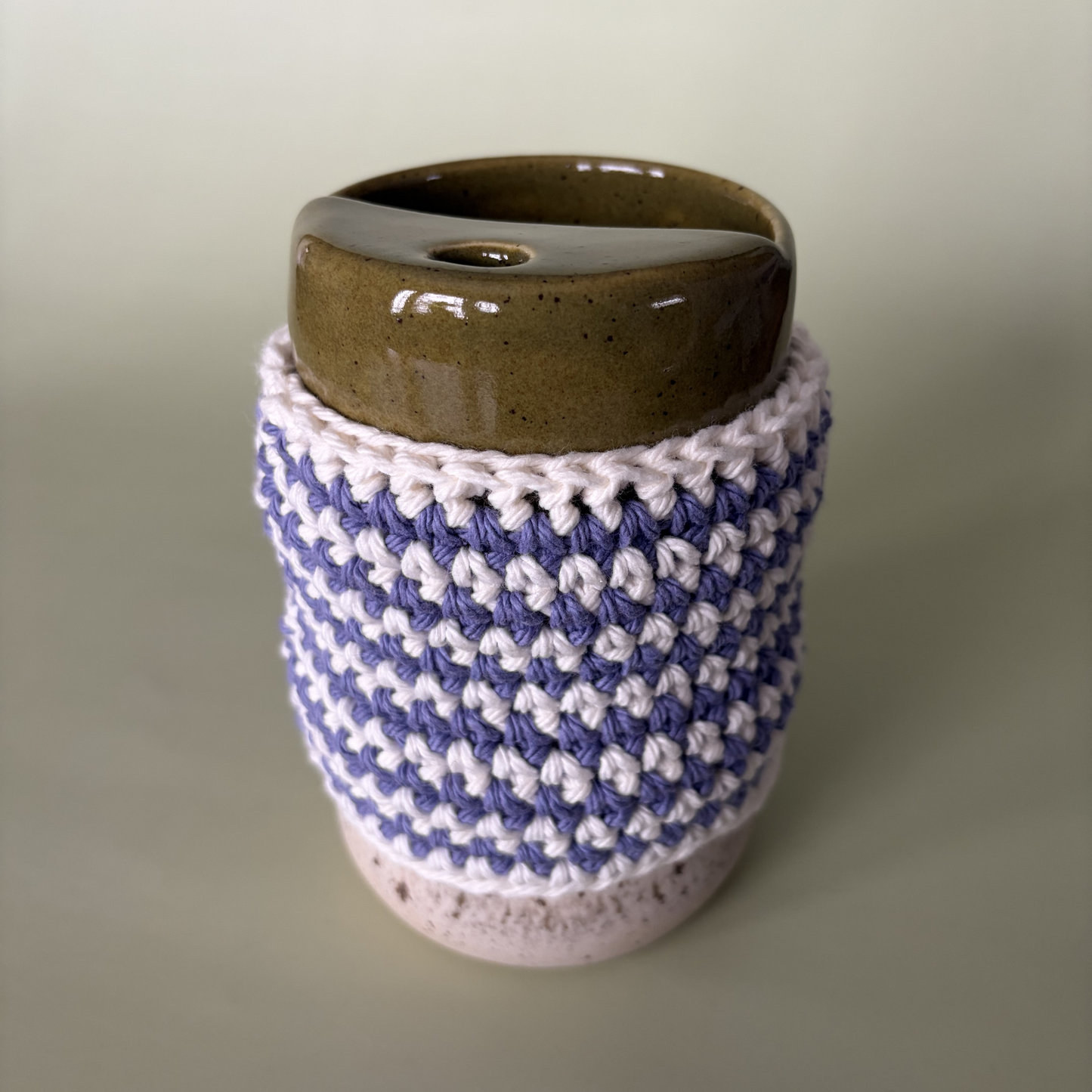 Cup Sleeve in Ube Stripe