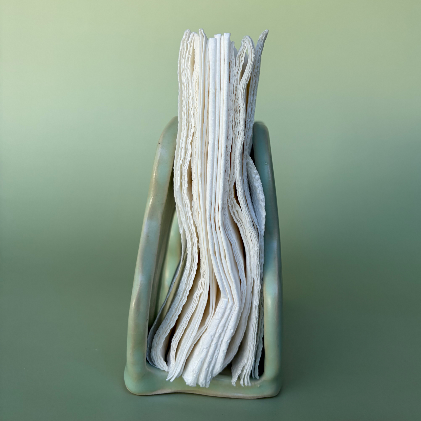 Wavy Napkin Holder in Lichen (1)