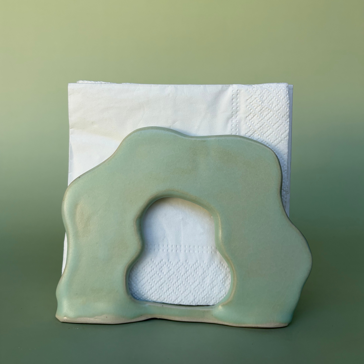Wavy Napkin Holder in Lichen (1)