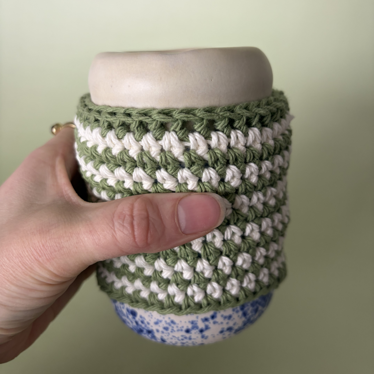 Cup Sleeve in Fern Stripe