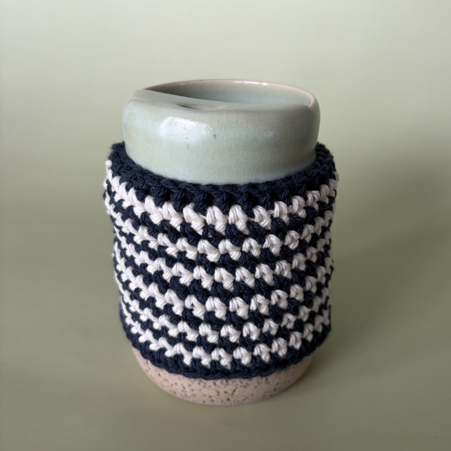 Cup Sleeve in Navy Stripe