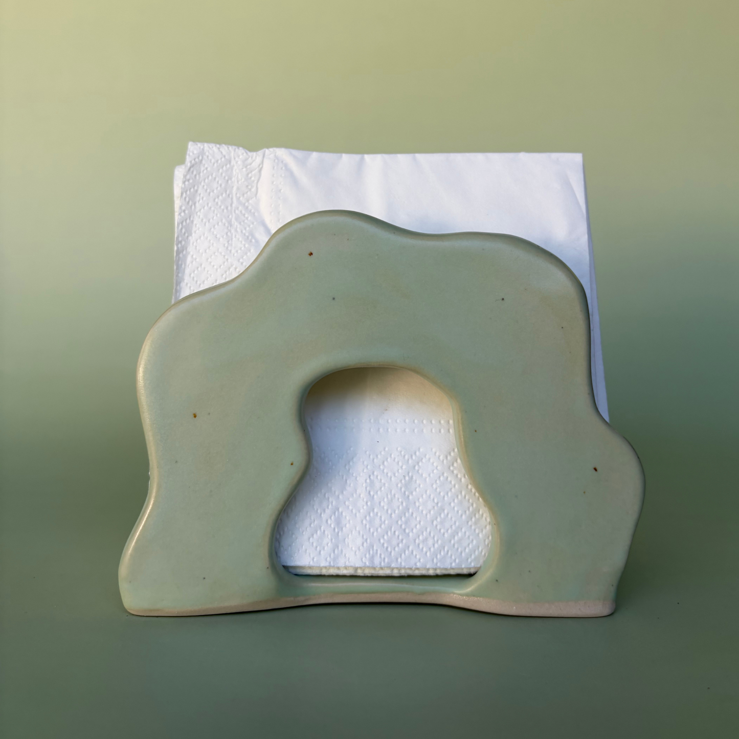 Wavy Napkin Holder in Lichen (2)