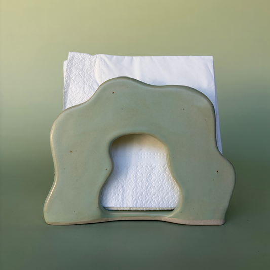 Wavy Napkin Holder in Lichen (2)