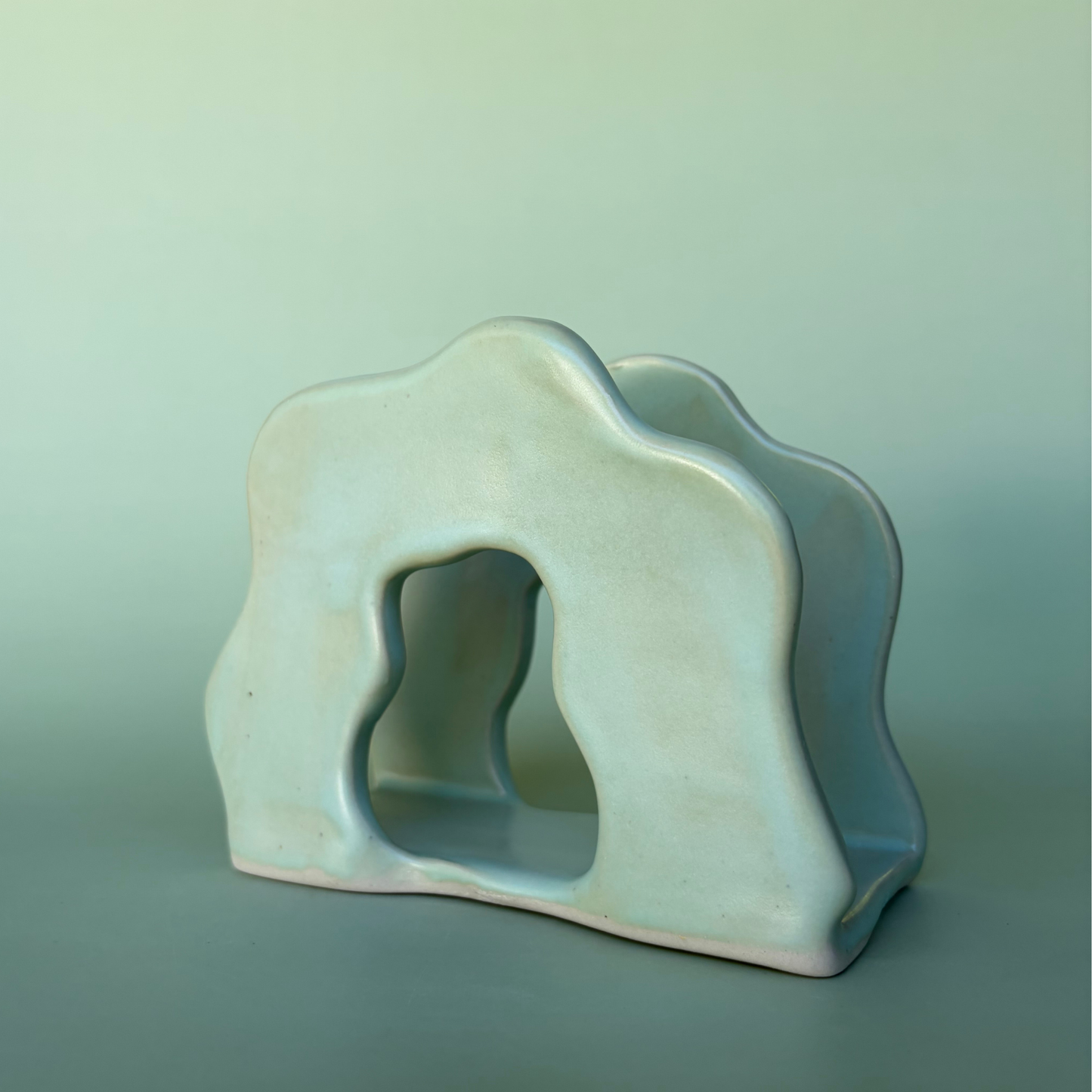 Wavy Napkin Holder in Lichen (2)
