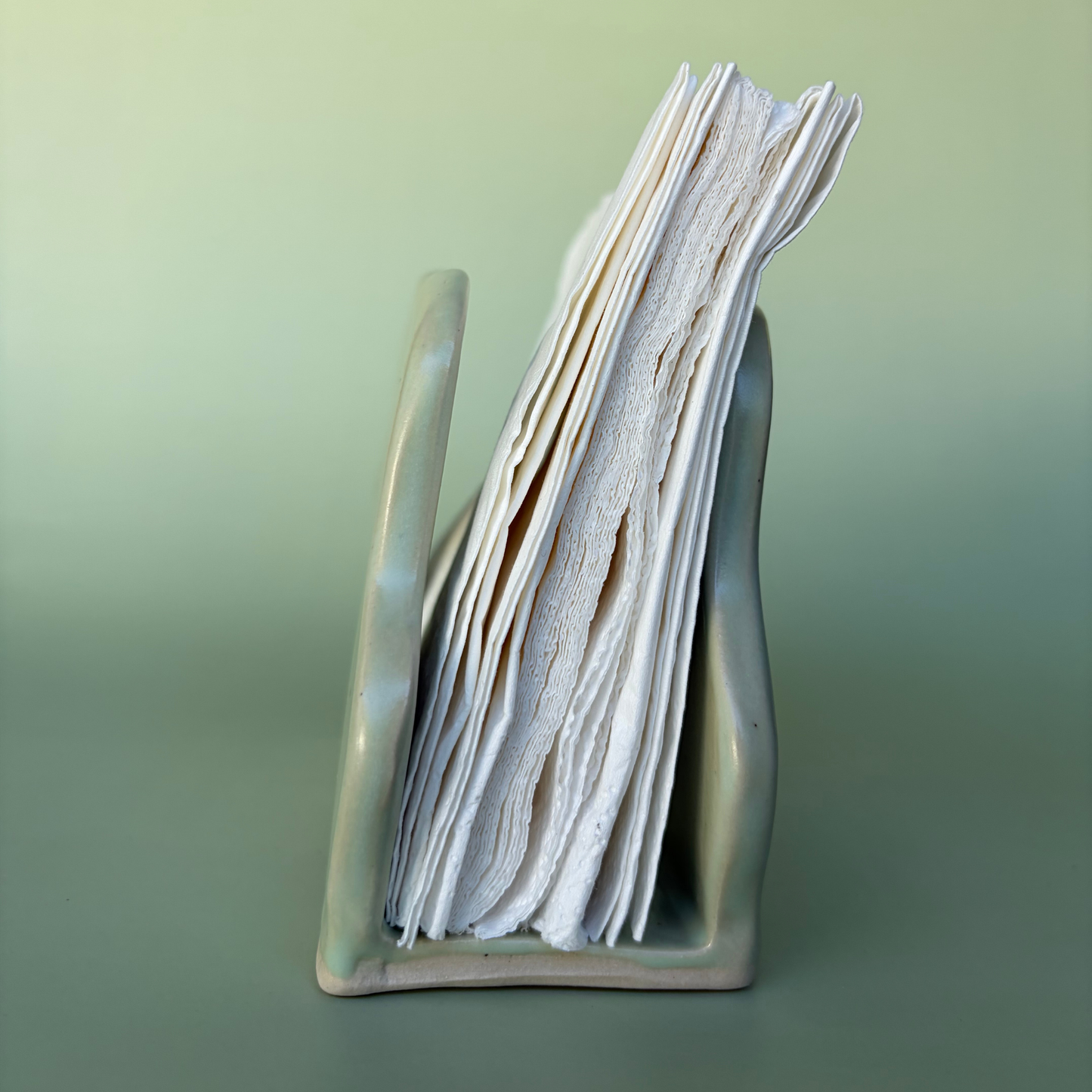 Wavy Napkin Holder in Lichen (2)