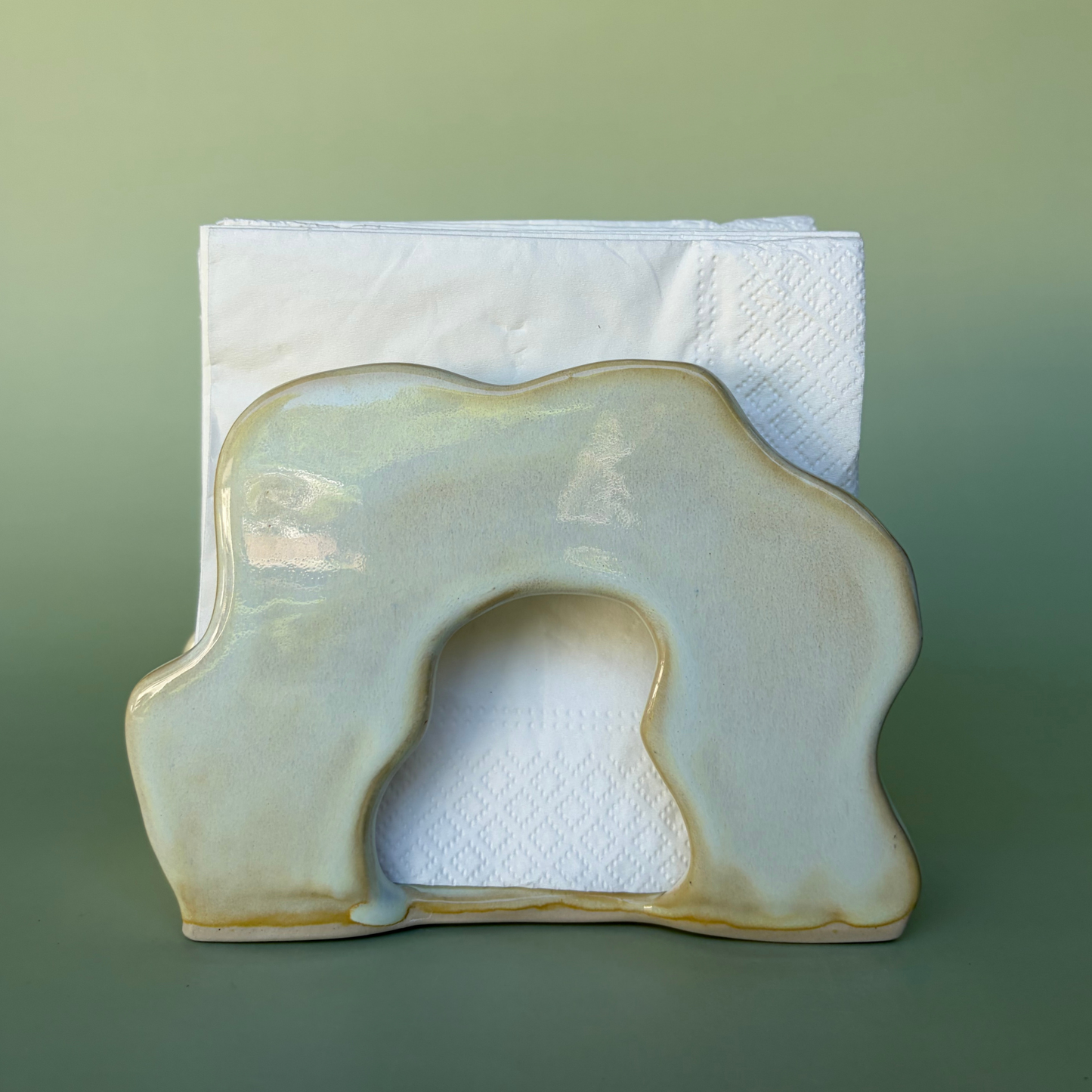 Wavy Napkin Holder in Custard (2)